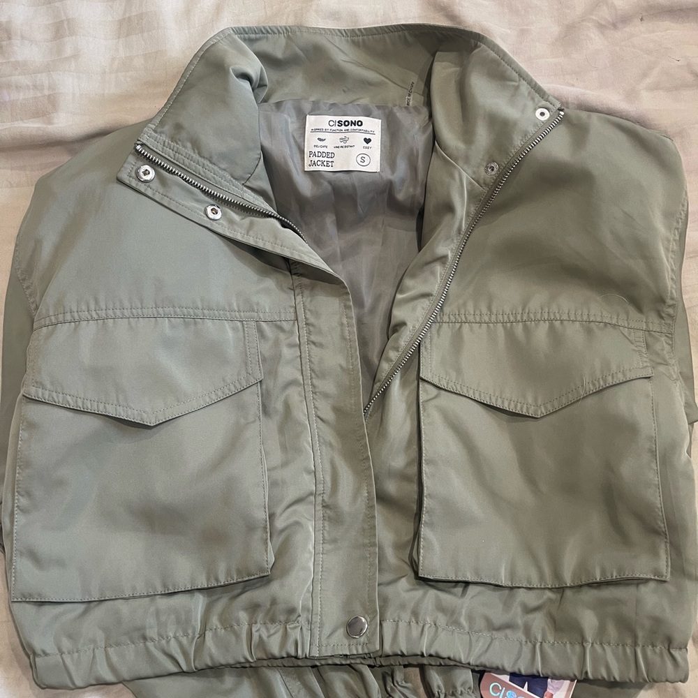 Women's Olive Green Padded Jacket